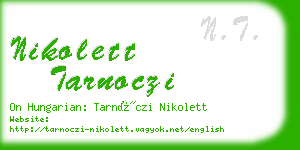 nikolett tarnoczi business card